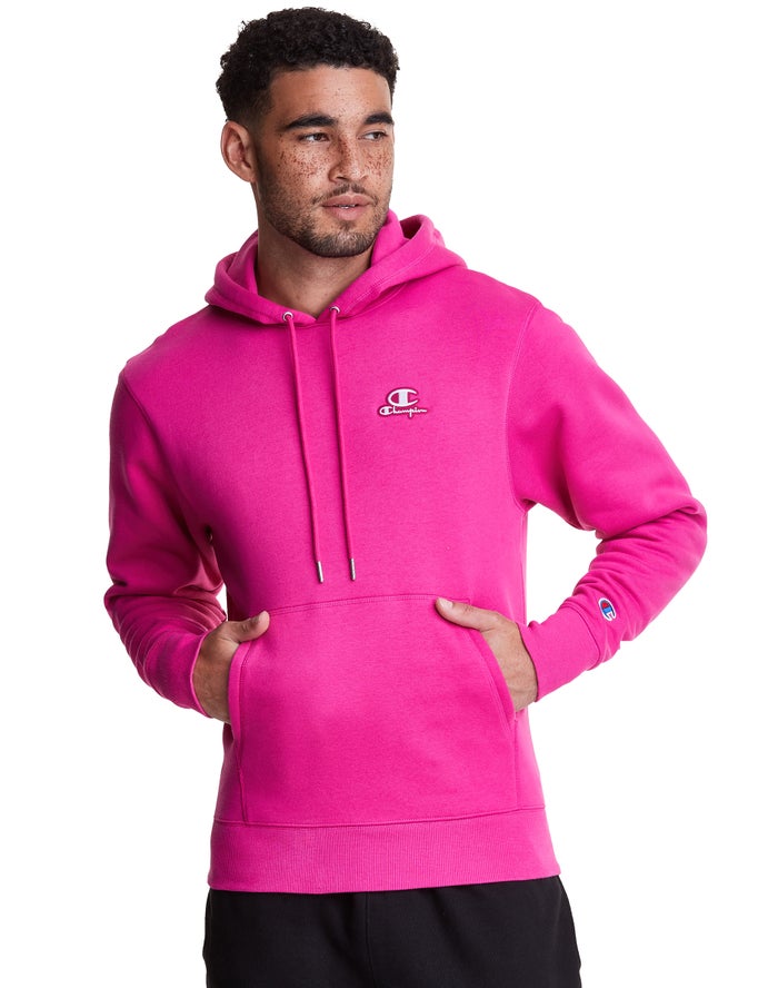 Sudadera Con Capucha Champion Hombre - Classic Fleece Embroidered Applique Logo ( Rosas ) 7418653-MR